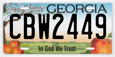 GA license plate CBW2449