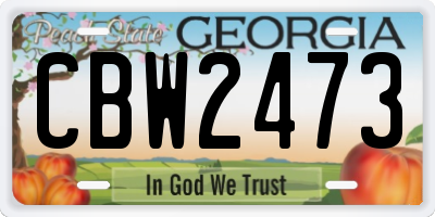 GA license plate CBW2473