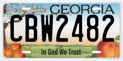 GA license plate CBW2482