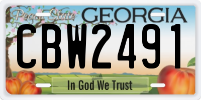 GA license plate CBW2491