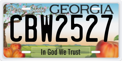GA license plate CBW2527