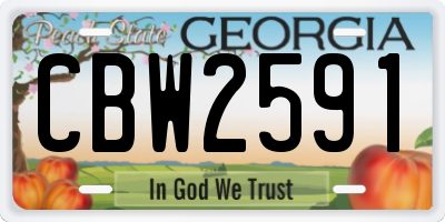 GA license plate CBW2591
