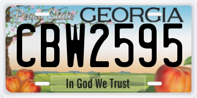 GA license plate CBW2595