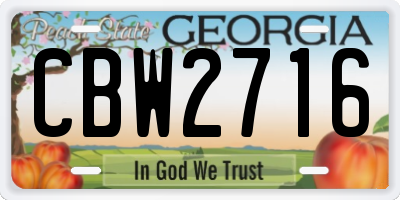 GA license plate CBW2716