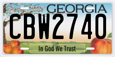 GA license plate CBW2740