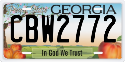 GA license plate CBW2772