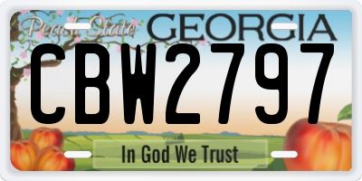 GA license plate CBW2797