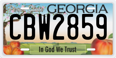 GA license plate CBW2859