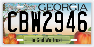 GA license plate CBW2946