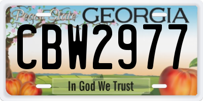GA license plate CBW2977