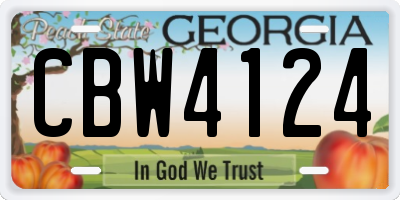 GA license plate CBW4124