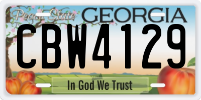 GA license plate CBW4129