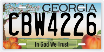 GA license plate CBW4226