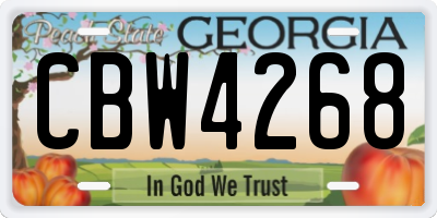GA license plate CBW4268