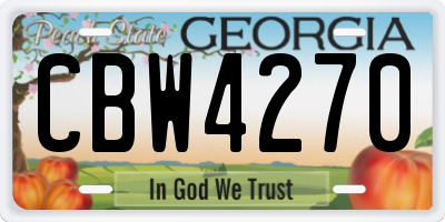 GA license plate CBW4270