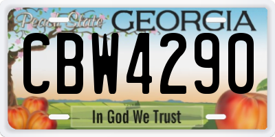 GA license plate CBW4290