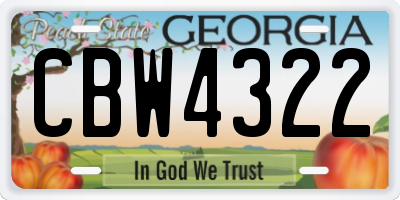 GA license plate CBW4322