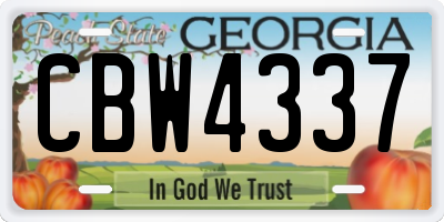 GA license plate CBW4337