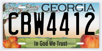 GA license plate CBW4412