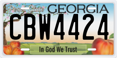 GA license plate CBW4424