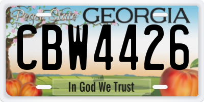GA license plate CBW4426