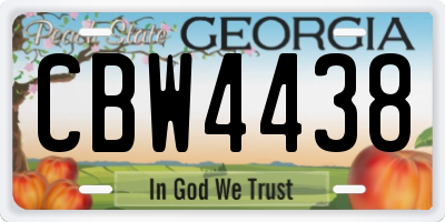GA license plate CBW4438
