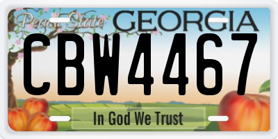 GA license plate CBW4467