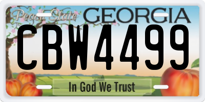 GA license plate CBW4499