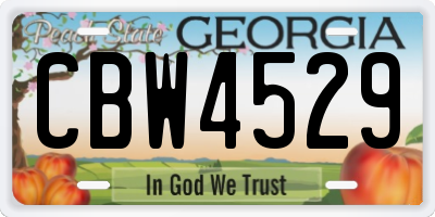 GA license plate CBW4529