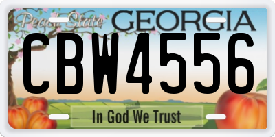 GA license plate CBW4556