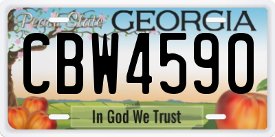 GA license plate CBW4590