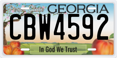 GA license plate CBW4592