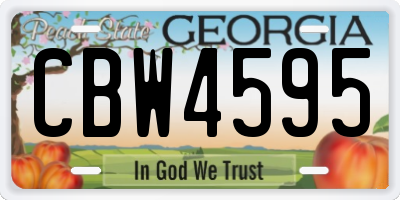 GA license plate CBW4595