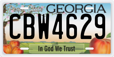 GA license plate CBW4629