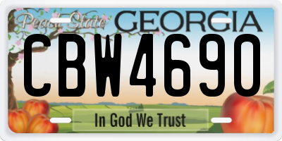 GA license plate CBW4690
