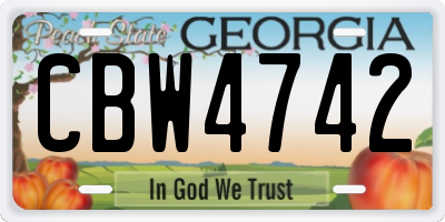 GA license plate CBW4742
