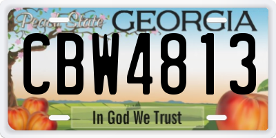 GA license plate CBW4813