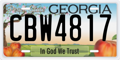 GA license plate CBW4817