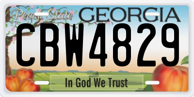 GA license plate CBW4829