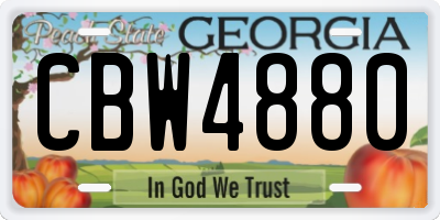 GA license plate CBW4880