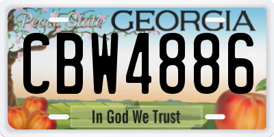 GA license plate CBW4886