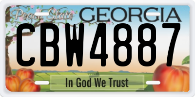 GA license plate CBW4887