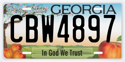 GA license plate CBW4897