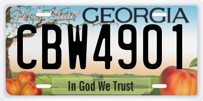 GA license plate CBW4901