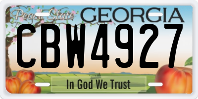 GA license plate CBW4927