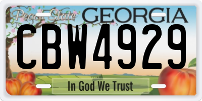 GA license plate CBW4929