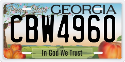 GA license plate CBW4960