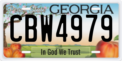 GA license plate CBW4979