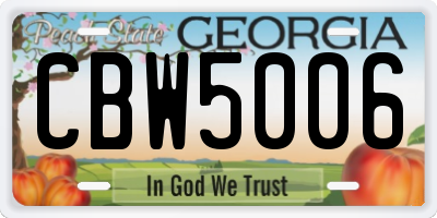 GA license plate CBW5006