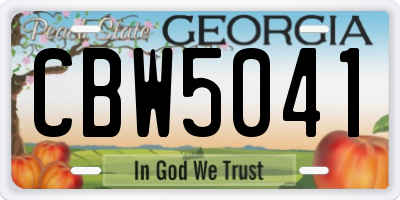 GA license plate CBW5041